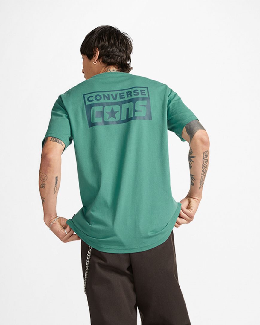 Men's Converse CONS Graphic T-Shirts Green | AU 05483N